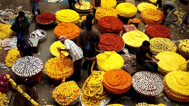 bangalore flower market details, flower markets of india, 