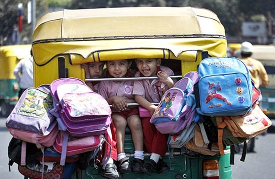 stories of auto rickshaws in India, auto ride with school children