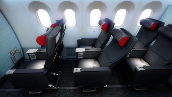 air canada boeing 787 dreamliner cabins, air canada premium economy class seating