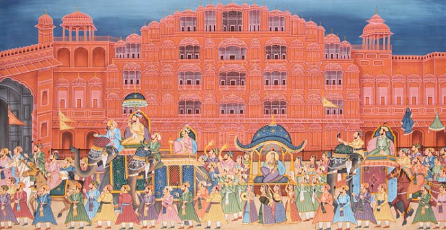 Hawa Mahal art paintings, heritage of Rajasthan, Old Indian paintings