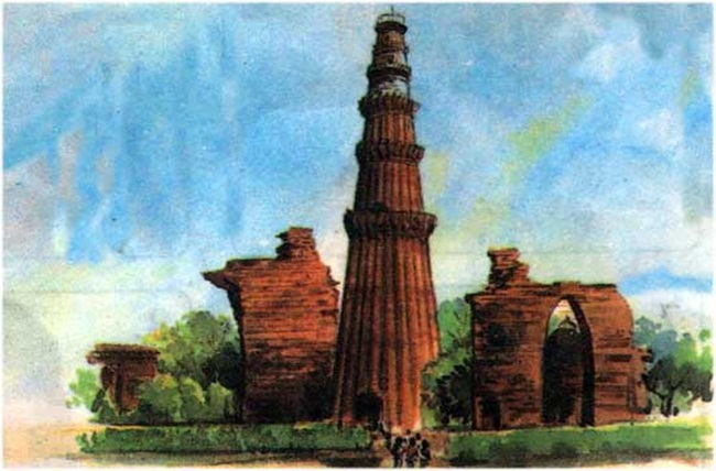 Qutb Minar paintings, Indian heritage pictures, world heritage day 