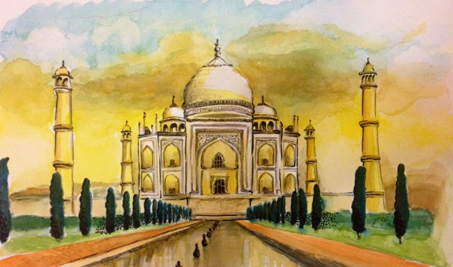 pictures of Taj Mahal, Indian heritage paintings