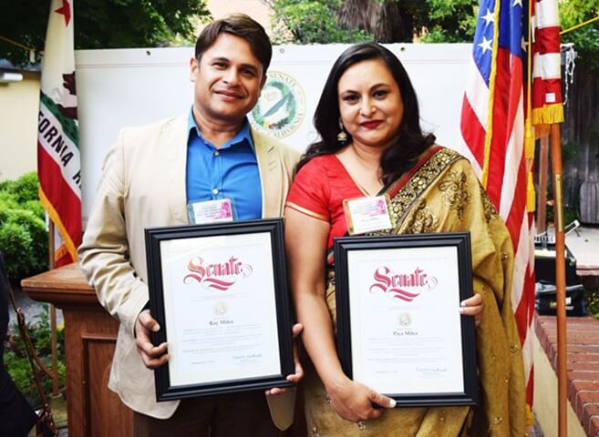 founders of Induz, Induz in California, Indian American philanthropists, NRI news, Indians in USA
