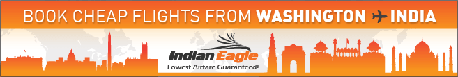 Indian Eagle travel, cheap flights to India, Washington to India fare deals